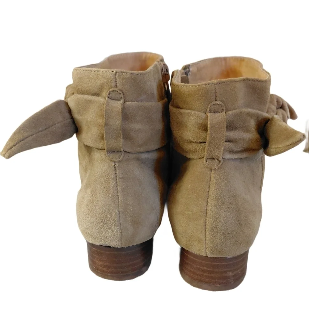 Rowen Women's Suede Tan Ankle Boots Size 7.5 M Booties
